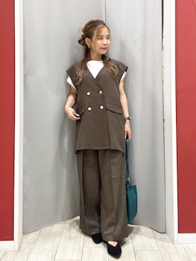 「アイテム（ベスト）」を使った、shio さん（レディース・143cm）の夏コーディネート