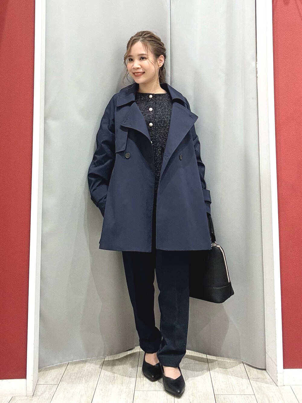 SHOO・LA・RUEのトレンチコートを使った「入学式」の人気ファッション 