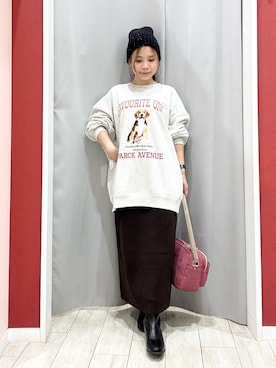 「アイテム（スウェット）」を使った、shio さん（レディース・143cm）の秋コーディネート