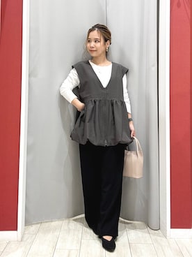 「アイテム（トップス）」を使った、shio さん（レディース・143cm）の秋コーディネート