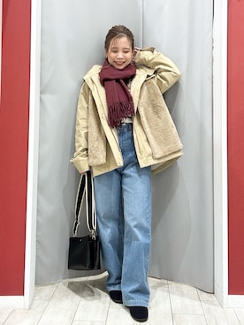 「アイテム（ネックレス）」を使った、shio さん（レディース・143cm）の冬コーディネート