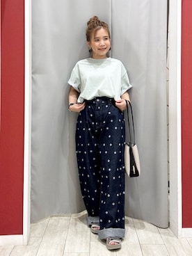 「PEANUTS（ピーナッツ）の【PEANUTS】ひんやりTシャツ（Tシャツ/カットソー）」を使った、shio さん（レディース・143cm）の夏コーディネート