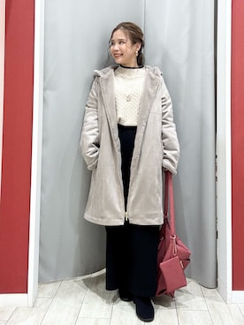 「アイテム（その他アウター、ブラウン系）」を使った、shio さん（レディース・143cm）の冬コーディネート