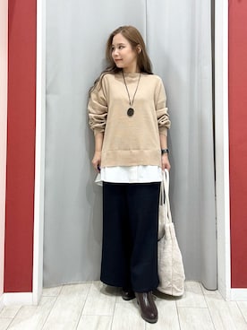 「SHOO・LA・RUE（シューラルー）のキラキラバックストレッチブーツ（ブーツ）」を使った、shio さん（レディース・143cm）の秋コーディネート