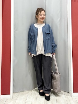 「アイテム（ショルダーバッグ、パープル系）」を使った、shio さん（レディース・143cm）の春コーディネート