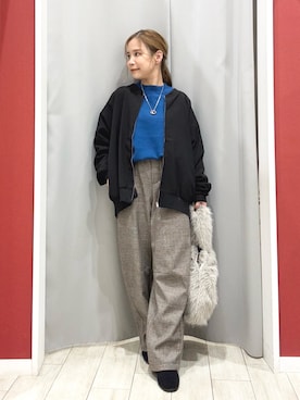 「アイテム（ブルゾン）」を使った、shio さん（レディース・143cm）の秋コーディネート