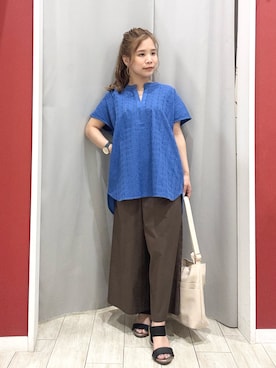 「アイテム（その他パンツ、ブラウン系）」を使った、shio さん（レディース・143cm）の夏コーディネート