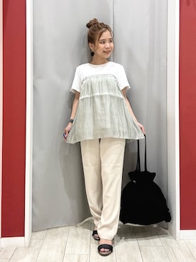 「アイテム（パンツ）」を使った、shio さん（レディース・143cm）の夏コーディネート