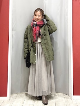 「アイテム（ストール/ショール）」を使った、shio さん（レディース・143cm）の冬コーディネート