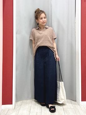「Vネック」｜shio さん（レディース・143cm）の夏コーディネート