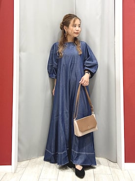 「アイテム（ショルダーバッグ）」を使った、shio さん（レディース・143cm）の夏コーディネート