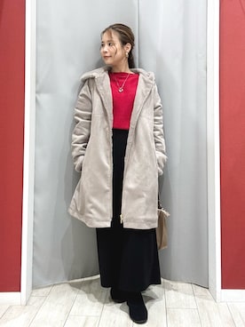 「アイテム（トートバッグ）」を使った、shio さん（レディース・143cm）の冬コーディネート