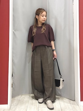 「DRESKIP（ドレスキップ）の【ひんやり/S-LL/毛玉になりにくい】女性らしさ溢れる フレアスリーブニット（ニット/セーター）」を使った、shio さん（レディース・143cm）の夏コーディネート
