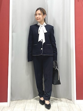 ノーカラージャケットを使った「入学式・卒業式」の人気ファッション