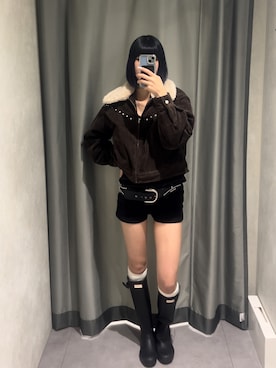 「HUNTER（ハンター）のアイテム」を使った、marina_888さん（レディース・170cm）の冬コーディネート