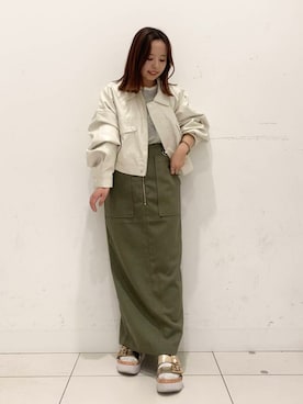 「アイテム（ブルゾン）」を使った、かおりさん（レディース・147cm）の夏コーディネート
