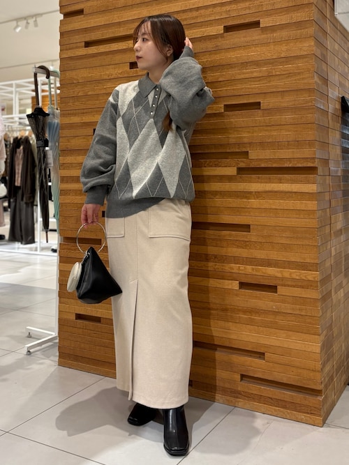 ポロシャツジャガードセーター（ニット/セーター）｜SENSE OF PLACE by