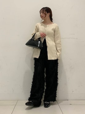 「SENSE OF PLACE by URBAN RESEARCH（センスオブプレイスバイアーバンリサーチ）のフリンジイージーパンツ（その他パンツ）」を使った、かおりさん（レディース・147cm）の春コーディネート