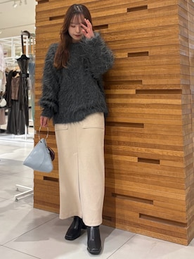 「アイテム（ハンドバッグ、ブルー系）」を使った、かおりさん（レディース・147cm）の秋コーディネート