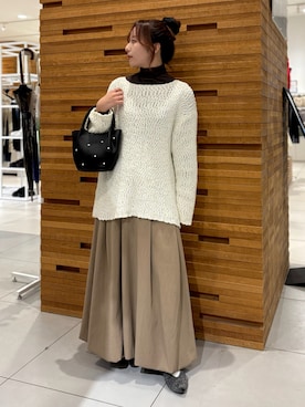 「ニット/セーター」｜かおりさん（レディース・147cm）の冬コーディネート