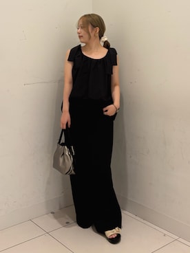 「RODE SKO(ロデスコ)のダブルベルテッドサンダル(サンダル、ホワイト系)」を使った、かおりさん(レディース・147cm)の夏コーディネート