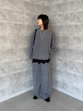 「アイテム（ネックレス）」を使った、MEGUMI  さん（レディース・154cm）の冬コーディネート