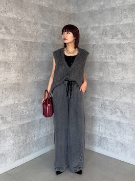 「アイテム（ネックレス）」を使った、MEGUMI  さん（レディース・154cm）の夏コーディネート