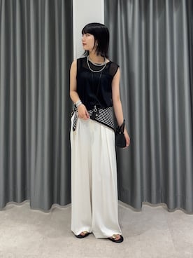 「DouDou（ドゥドゥ）のアイテム（パンツ）」を使った、MEGUMI  さん（レディース・154cm）の夏コーディネート
