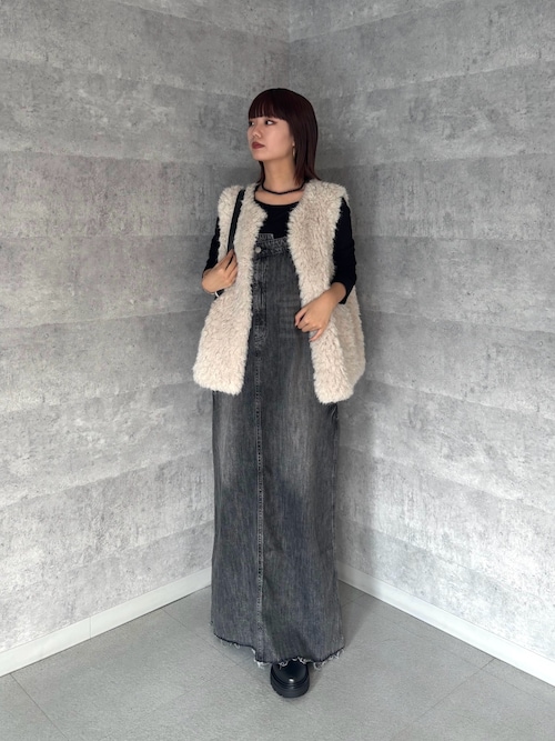 DouDou ワンピース 裾フリンジデニムジャンスカ : ZOZOTOWN Yahoo!店