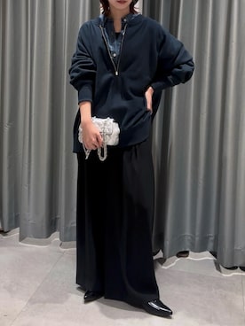 「レディースファッション」｜「アイテム（スラックス）」を使った、MEGUMI  さん（レディース・154cm）の秋コーディネート