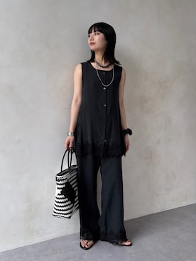 「150cm台コーデ」｜MEGUMI  さん（レディース・154cm）の夏コーディネート