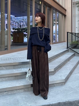 「DouDou（ドゥドゥ）のアイテム」を使った、MEGUMI  さん（レディース・154cm）の秋コーディネート