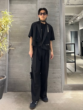 「HARE（ハレ）のアイテム（財布、ブラック系）」を使った、kumaken1018さん（メンズ・180cm）の春コーディネート