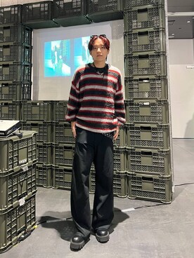 「PBLIM（ページボーイリム）のアイテム（ニット/セーター）」を使った、kumaken1018さん（メンズ・180cm）の夏コーディネート