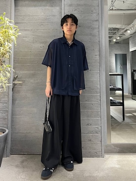 「HARE（ハレ）のアイテム（財布、ブラック系）」を使った、kumaken1018さん（メンズ・180cm）の夏コーディネート