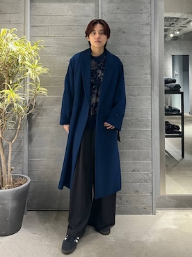 「アイテム（トレンチコート、ブルー系）」を使った、kumaken1018さん（メンズ・180cm）の冬コーディネート