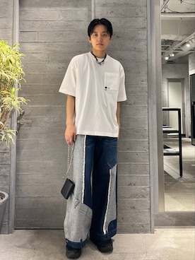 「HARE（ハレ）のアイテム（財布、ブラック系）」を使った、kumaken1018さん（メンズ・180cm）の夏コーディネート