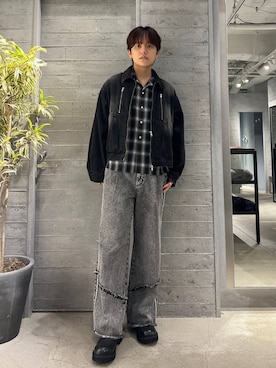 「HARE（ハレ）のアイテム（デニムジャケット）」を使った、kumaken1018さん（メンズ・180cm）の秋コーディネート