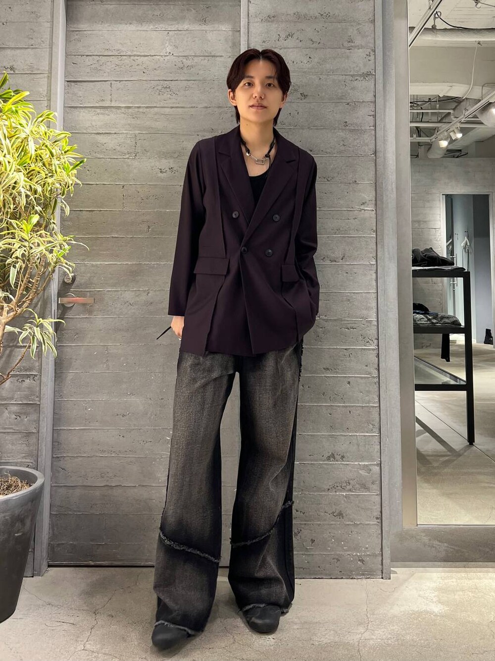 【美品】HARE TRカットオフミドルジャケット ブラック ブルゾン テーラード TRカットオフミドルジャケット(HARE)を使ったメンズ人気