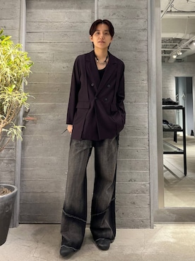 「アイテム（テーラードジャケット、レッド系）」を使った、kumaken1018さん（メンズ・180cm）の夏コーディネート