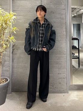 「HARE（ハレ）のアイテム（デニムジャケット）」を使った、kumaken1018さん（メンズ・180cm）の冬コーディネート