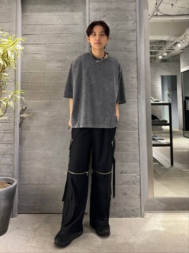 「HARE（ハレ）の2WAY-ZIPカーゴパンツ(HARE)（カーゴパンツ）」を使った、kumaken1018さん（メンズ・178cm）の夏コーディネート