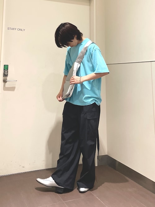 テープデザインバギーカーゴパンツ