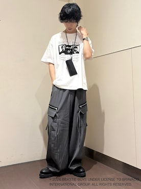 「tk.TAKEO KIKUCHI（ティーケータケオキクチ）のアイテム（トップス）」を使った、nanoshiiiiiさん（メンズ・171cm）の夏コーディネート