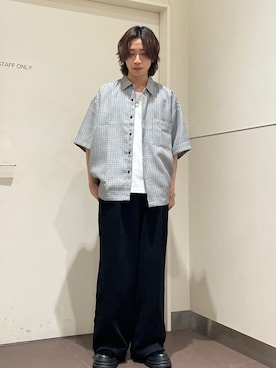 「tk.TAKEO KIKUCHI（ティーケータケオキクチ）のアイテム（トップス）」を使った、nanoshiiiiiさん（メンズ・171cm）の夏コーディネート