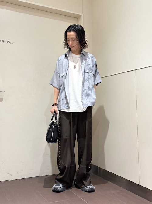 ブラープリントシャンブレーシャツアウター