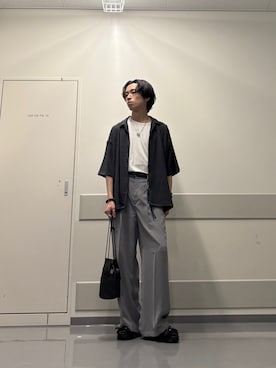 「tk.TAKEO KIKUCHI（ティーケータケオキクチ）のアイテム（パンツ）」を使った、nanoshiiiiiさん（メンズ・171cm）の夏コーディネート