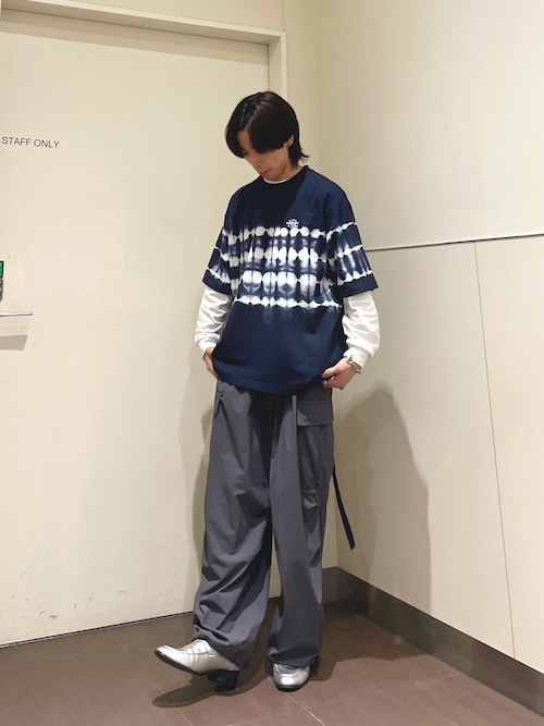 テープデザインバギーカーゴパンツ