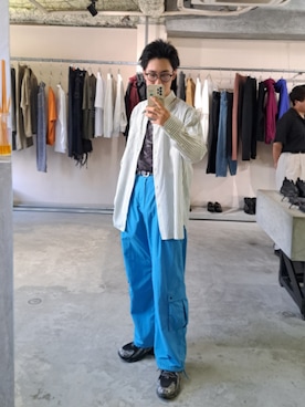 「FREAK'S STORE（フリークスストア）の限定展開 リアルレザー ウエスタンバックル ベルト（ベルト）」を使った、優太𓆗さん（メンズ・173cm・10代）の夏コーディネート