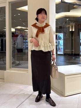 「ROPE' PICNIC（ロペピクニック）のアイテム（カーディガン/ボレロ）」を使った、おゆきさん（レディース・165cm）の秋コーディネート